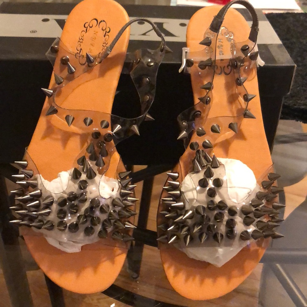 N.Y.L.A Spiked Jelly Sandals - NEW